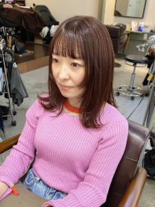 pink orange × 顔まわりレイヤー♪/姫カット/抜