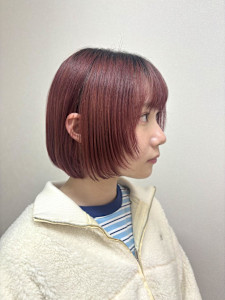 切りっぱなしボブ/顔まわりレイヤー/内巻きボブ/レイヤーボブ