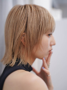 ブロンドショート/ショート/ショートウルフ/マッシュショート