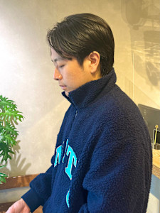 メンズ 刈り上げなし 毛流れ フェザーショート