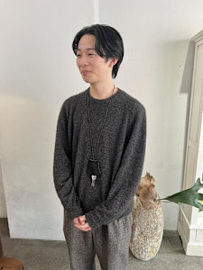 メンズ　センターパート　ニュアンスパーマ