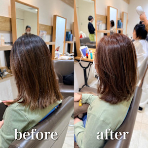 白髪ぼかし細めハイライト30代40代50代グレージュ