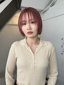 前髪ありミニボブ×ピンク　[本町/心斎橋/堺筋本町]