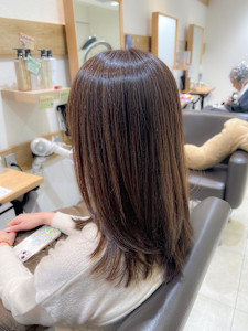 白髪ぼかし細めハイライト30代40代50代ベージュ