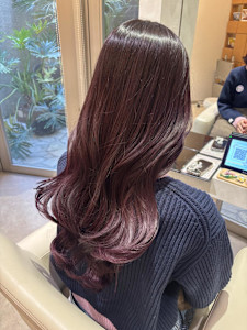 ツヤ感溢れる☆カシスピンクカラー