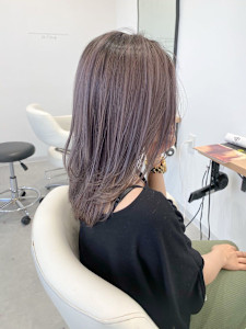 ピンクベージュ×バレイヤージュ×ピンクバイオレット