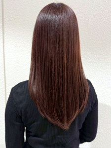 レッドブラウン 暖色系カラー 艶髪カラー ストレートヘア