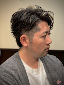 メッシュかきあげパーマ