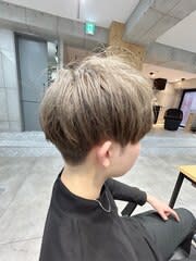 ブリーチ1回、メンズシルバーカラー