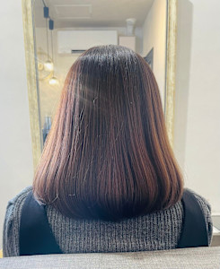 丸みストレートボブ✕艶ブラウン