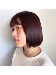 ボブスタイルにお勧め/ワインレッド/ボブ