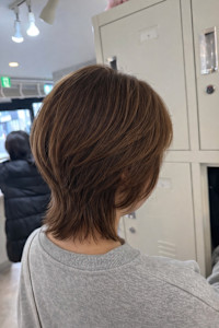 白髪染め×ショートレイヤー