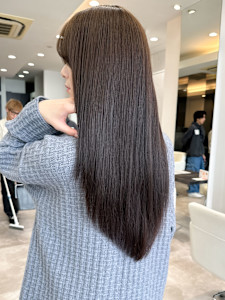 縮毛矯正ロング♪コスメストレート髪質改善ココアベージュ