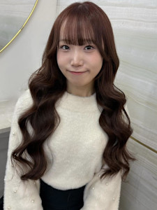 《高橋亜美》ピンクブラウン/ダブルカラー/大宮