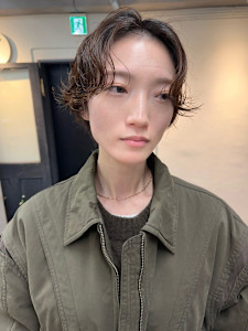 ニュアンスパーマ/ショートパーマ/センターパート