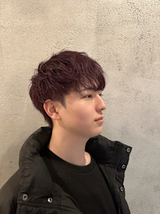 マッシュスタイル×レッドブラウン