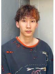 【MAAAAAC】ハイトーンパーマ　ポイントカラー　オレンジ