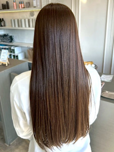 ラテベージュ 髪質改善カラー ダメージレス 艶カラー ロング