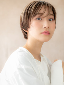 アンブレラカラーメンズライク丸みショートマッシュ20代30代