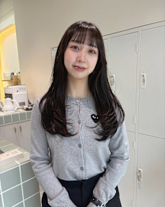 髪質改善/韓国/レイヤーカット/前髪カット/ダークグレージュ