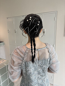 個性派お呼ばれヘアセット/編み下ろし/カチモリ/ヘアアレンジ