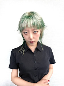 オーダーメイド　デザインカラー　ケアブリーチカラー　ウルフ