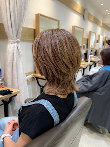 白髪ぼかし細めハイライト30代40代50代ベージュ