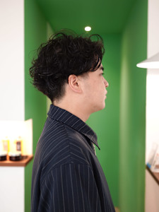 メンズパーマ×メンズショート