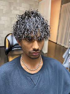 メンズ　ツイストスパイラル　波巻きパーマ