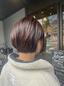 カカオブラウン×短めショートボブ