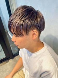 メンズハイライト/上品ハイライト/マッシュショート