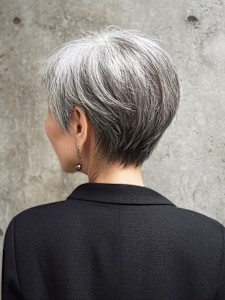 グレイヘアボブスタイル
