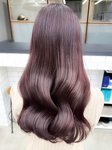 30代40代大人可愛い髪質改善カラーラベンダーグレージュ透明