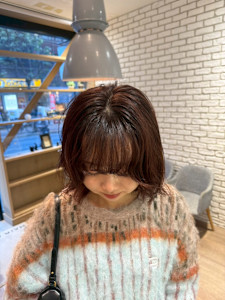 ブリーチなしレッドブラウン【三軒茶屋】