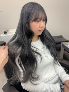 ダークグレー/ブリーチ/透明感カラー