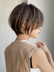 40代50代60代 ショート白髪ぼかし絶壁解消似合わせ　安