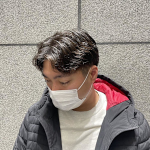 銀座 ツーブロック毛流れパーマ