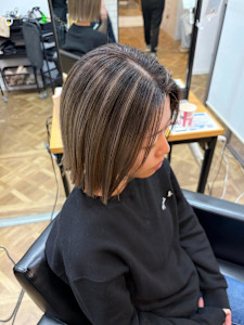 バレイヤージュ×グレージュ