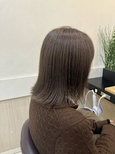 レイヤーボブ美髪くびれワンカールシルキーベージュ