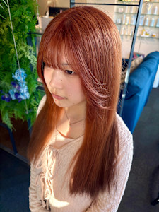 【W_SALON 河原町】オレンジブラウン/透明感カラー