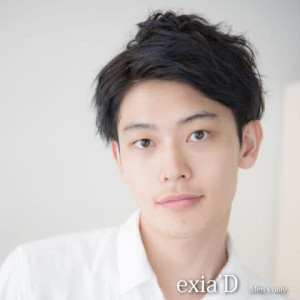 アッシュブラック×七三２ブロックスタイル×30代/40代