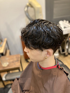 波巻きマッシュ　波打ちパーマ