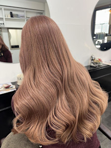 ハイトーンロング/パールトーン/ピンクベージュ/レイヤー