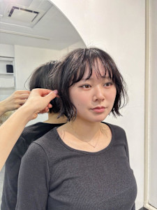 ニュアンスボブ/ベルボブ/ダークトーン/前髪カット/横浜元町