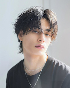 メンズカットセンターパートフェザーパーマ恵比寿広尾代官山