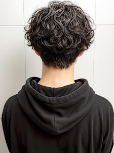 アップバング波打ちパーマフェザーショートp1　ラルフサーフ