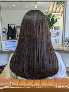ロングカット×縮毛矯正