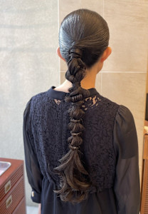 ヘアアレンジ/ヘアセット/カチモリ/編みおろし/シニヨン　