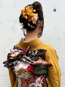 和装 カチモリ アップスタイル 成人式 ヘアセット 着付け