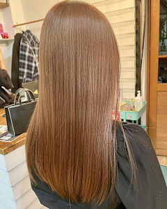 ロングカット+ブラウンベージュ